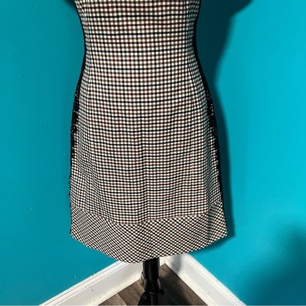 Brooks Brothers Red Fleece 2 Brown Black Plaid A-Line Short Sleeve Dress - Picture 3 of 7